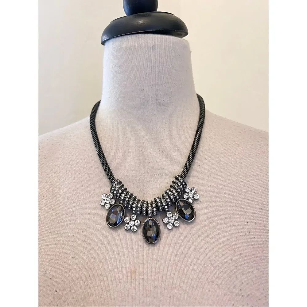 Park Lane Women's Hematite Crystal Rings & Crystal Symphony Necklace Black OS